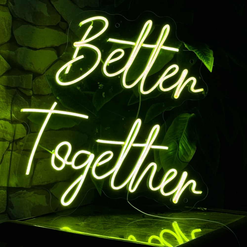 Better Together Neon For Wall Decoration, weddings, engagements