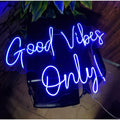 Good Vibes Only Neon, Custom Wedding Scene LED Lights, Party Bedroom Room Shop Bar Romantic USB Art Wall Decoration Gift Lights, Multipurpose Decorative Wall Mounted Lights