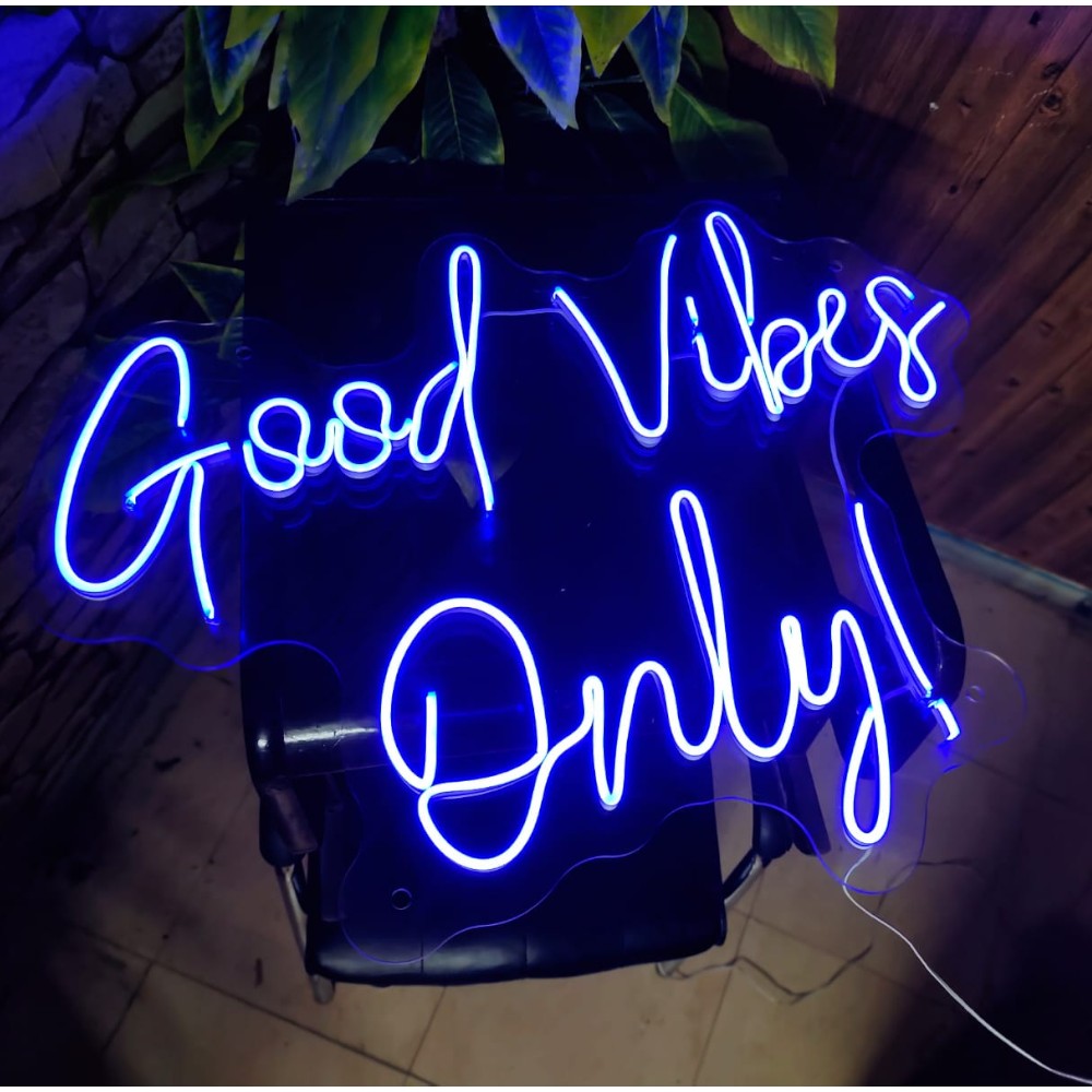 Good Vibes Only Neon, Custom Wedding Scene LED Lights, Party Bedroom Room Shop Bar Romantic USB Art Wall Decoration Gift Lights, Multipurpose Decorative Wall Mounted Lights