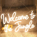 Welcome to The Jungle LED Neon Signs Warm White Neon Lights for Wall Decor USB Light Up Sign for Garden Home Porch Store Christmas Living Room Bar Decoration