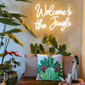 Welcome to The Jungle LED Neon Signs Warm White Neon Lights for Wall Decor USB Light Up Sign for Garden Home Porch Store Christmas Living Room Bar Decoration