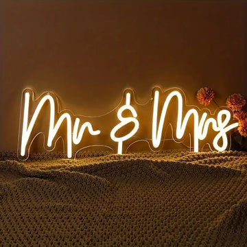 Mr & Mrs Neon LED Sign Custom Wedding Wall Neon Sign Room Bedroom